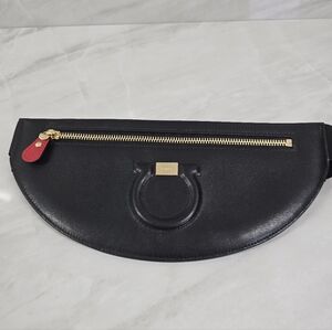 Salvatore Ferragamo Black Leather Crossbody/Belt Bag - NWOT